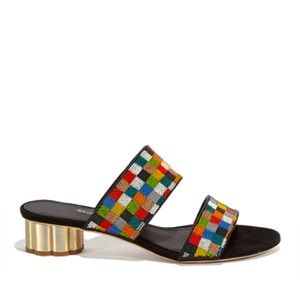 Salvatore Ferragamo Belluno Embellished Slide Sandals
